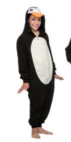 Photo 1 of FUNZIEZ! Penguin Beak Pajamas - One Piece Plush Novelty Costume (Black X-Small)
