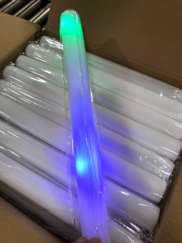 Photo 3 of  32 PCS LED Light Up Foam Sticks Three Modes Color Changing Glow Party Supplies for Halloween, Raves, Concert
