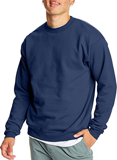 Photo 1 of Hanes Men's Sweatshirt, EcoSmart Fleece Crewneck Sweatshirt, Cotton-Blend Fleece Sweatshirt, Plush Fleece Pullover Sweatshirt mens size medium  (2 PACK)