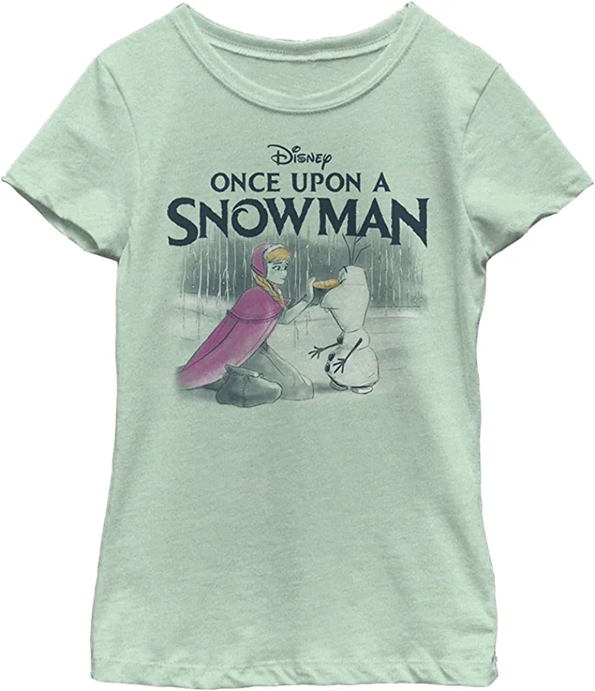 Photo 1 of Disney Upon a Snowman Anna and Olaf Portrait Girls Heather T-Shirt XL
