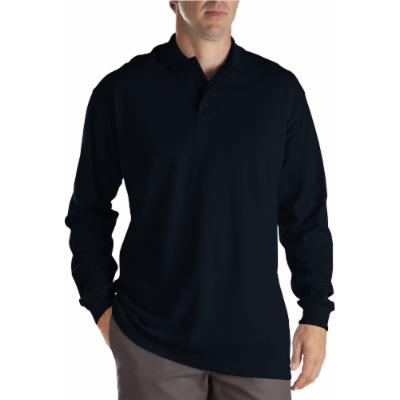 Photo 1 of 2XL Dickies Men's Adult Size Piqu © Long Sleeve Polo - Black 2Xl (KL5552)
