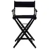 Photo 1 of 30 in. Seat Height Extra-Wide Black Frame/Navy Canvas New Solid Wood Directors Chair, Folding Chairs, Set of 1
(MISSING HARDWARE AND PIECES)
