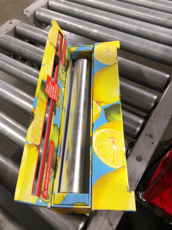 Photo 2 of ChicWrap Lemon Foil Dispenser with 12" x 30' Roll of Professional Aluminum Foil - Reusable Dispenser with Slide Cutter
