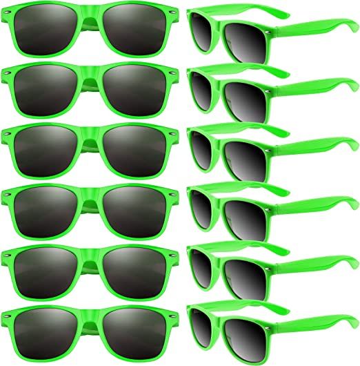Photo 1 of TUPARKA 12 Pack Sunglasses Bulk Summer Sunglasses Party Favors Goody Bag Fillers for Birthday Party Beach Pool Party, Green
