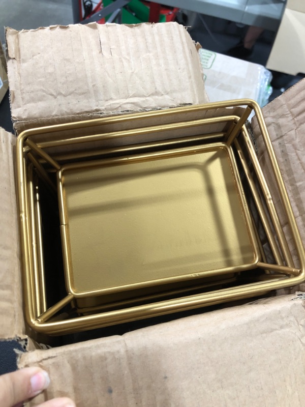 Photo 2 of 4 PACK OF GOLD STORAGE TRAYS 