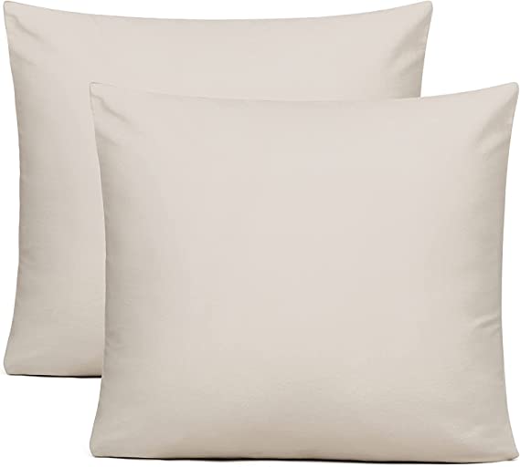 Photo 1 of Coop Home Goods Throw Pillows Set - Two 18 x 18 Inch Pillow Inserts and Two Washed Organic Cotton Covers - Beige
