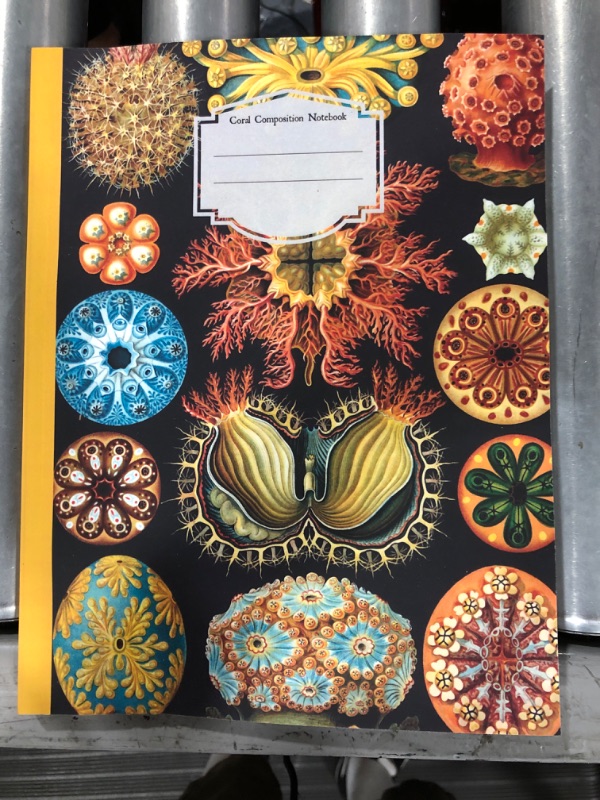 Photo 2 of Coral Composition Notebook: Dual Notebook, Half College Ruled Lined,Half Quad Ruled 4x4,Graph Paper,Squared,Science,Maths,Biology,Lab Notebook,Marine