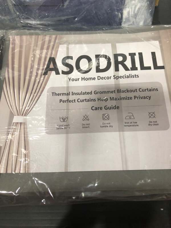 Photo 1 of ASODRILL THERMAL INSULATED BLACKOUT CURTAINS 
SIZE 42X63 GREY