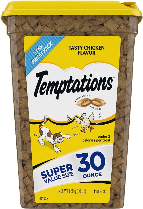 Photo 1 of Temptations Tasty Chicken Flavor Crunchy Cat Treats - 30oz
BEST BY 9-2023