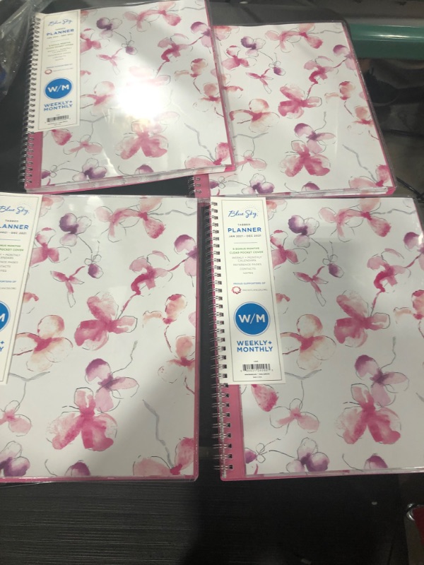 Photo 2 of Blue Sky 2021 Weekly & Monthly Planner, Flexible Cover, Twin-Wire Binding, 8.5" X 11", Orchid (124095)
4 PACK