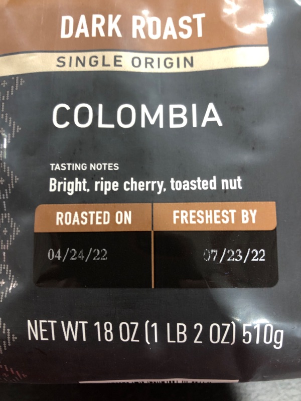 Photo 3 of (2 PACK) Peet's Coffee, Dark Roast Ground Coffee - Single Origin Colombia 18 Ounce Bag (BEST BY 7/23/22)
