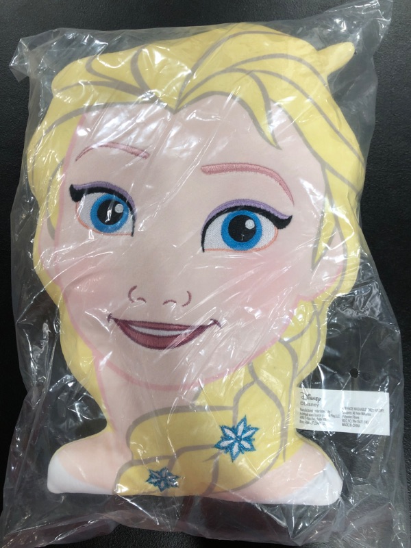 Photo 2 of Disney Frozen 2 Character Head 13.5-Inch Plush Elsa, Soft Pillow Buddy Toy for Kids, by Just Play
