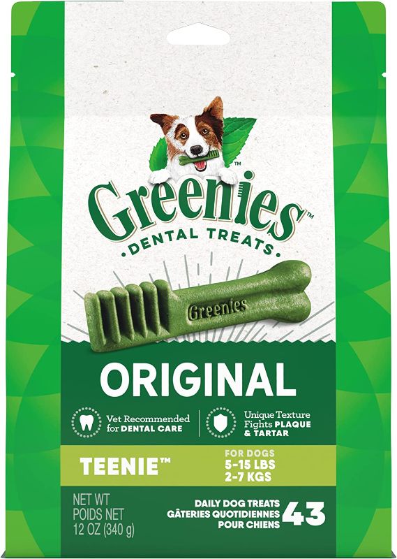 Photo 1 of (2 PACK) Greenies Original Teenie Natural Dental Dog Treats (5-15 lb. Dogs) (BEST BY 7/17/23)
