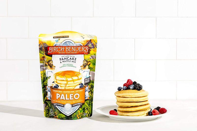 Photo 1 of (2 PACK) Paleo Pancake & Waffle Mix by Birch Benders, Low-Carb, High Protein, High Fiber, Gluten-free, Low Glycemic, Prebiotic, Keto-Friendly, 12 oz  (BEST BY 8/26/22)