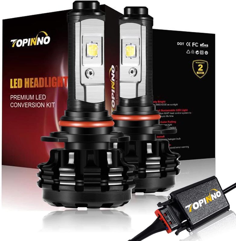 Photo 1 of TOPINNO LED Headlight Bulbs Conversion Kit, Extremely Bright CREE XHP50 10000LM, 9006(HB4) - 6000K Xenon White Headlight Assembly
