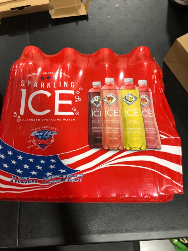 Photo 2 of (12 PACK) Sparkling Ice Black Cherry, Peach Nectarine, Coconut Pineapple, Fruit Punch - Variety Pack, 17 Fl Oz (BEST BY 7/15/22)