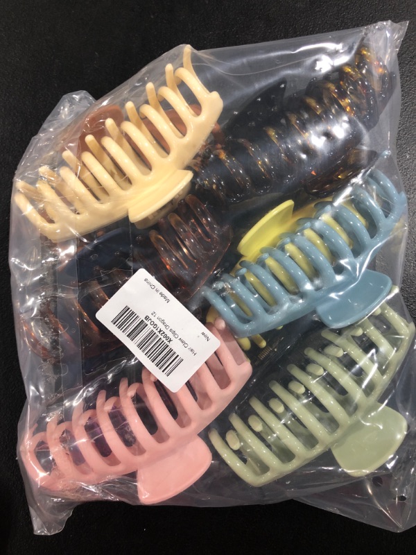 Photo 2 of 12 Color Large Matte Hair Claw Clips - 4.3 Inch Nonslip Big hair clamps, Perfect Jaw Hair Accessories for Women Thick Hair
