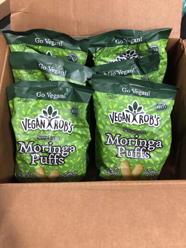 Photo 2 of (6 PACK) Vegan Robs 3.5 oz Moringa Puffs (BEST BY  8/9/2021)
