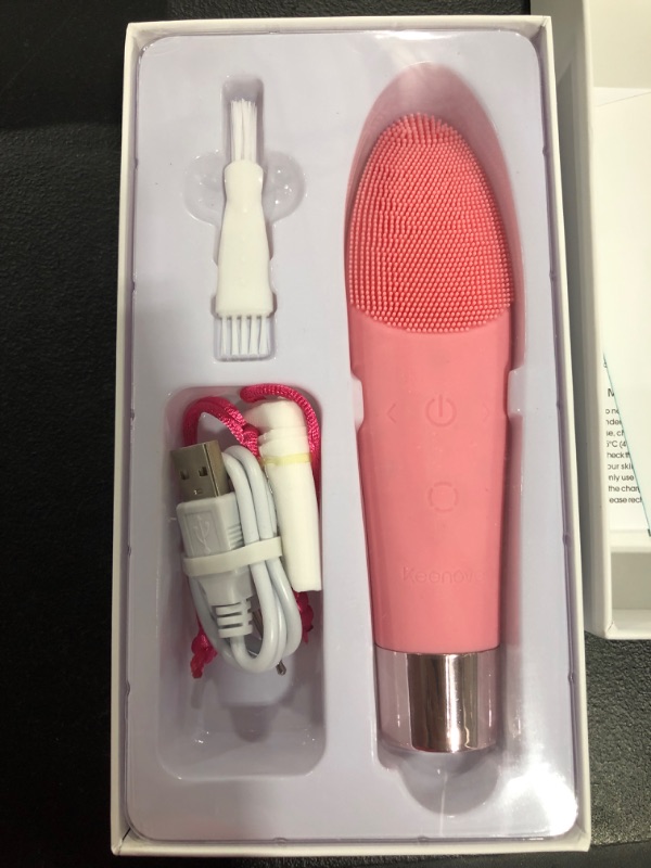 Photo 2 of 3 in 1 Facial Hair Removal for Women with Face Cleansing Brush and Skin Lift Massager Face Skin Care Tool Multifunctional Silicone Sonic Rechargeable Waterproof Keenove (Pink)
