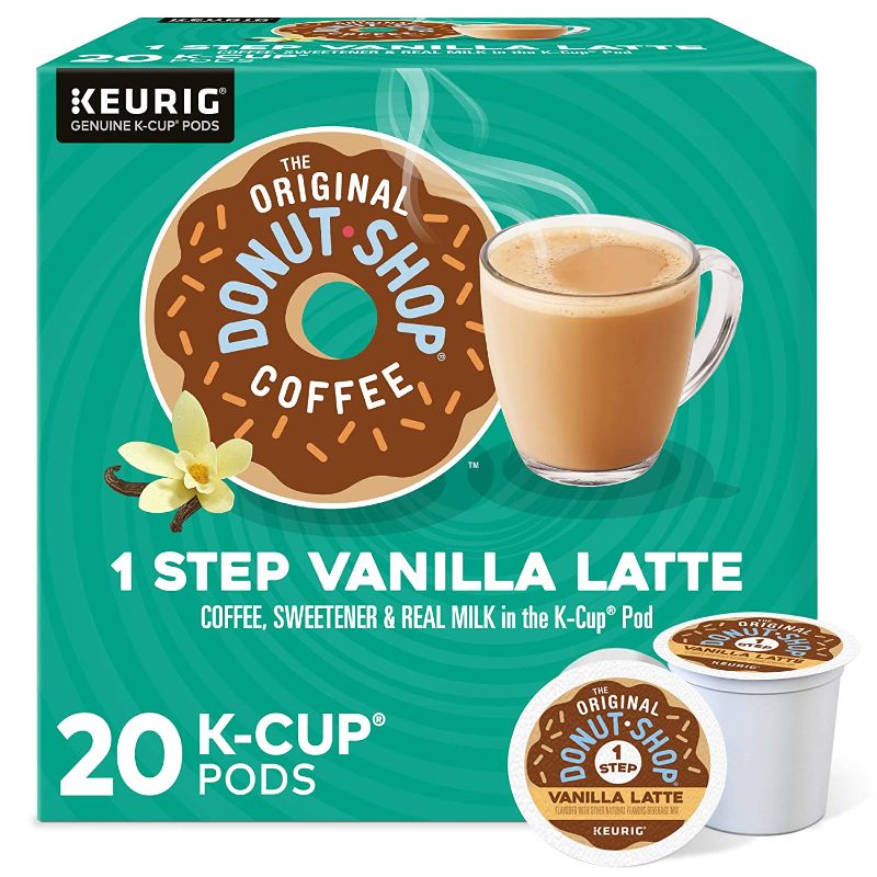 Photo 1 of (4 PACK) The Original Donut Shop Vanilla Latte, Single-Serve Keurig K-Cup Pods, Flavored Coffee, 20 Count (BEST BY 4/2/22)

