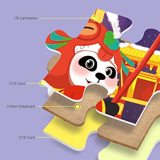 Photo 2 of Panda Juniors 48 Pieces Puzzle for Kids 4-8, Jumbo Jigsaw Paper Long 90cm Floor Puzzles for Toddler Children Preschool Learning Educational Toys Chinese Lantern Festival
