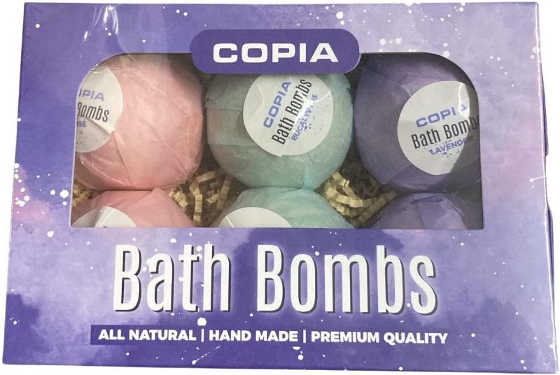 Photo 1 of Bath Bombs Gift Set - Lush Bath Bombs, Organic 6 Pack, Large and Fizzy with Rose, Lavender, and Eucalyptus Essential Oils for Aromatherapy, Natural Skin Moisturizers
