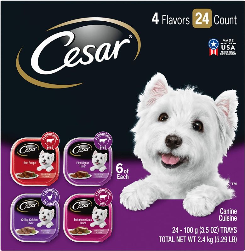 Photo 1 of Cesar Gourmet Wet Dog Food Variety Packs – 24 Trays
