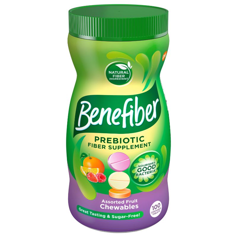 Photo 1 of Benefiber Prebiotic Fiber Supplement Chewables Assorted Fruit Flavors 100 Count by Benefiber
