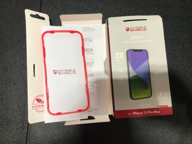 Photo 1 of ZAGG InvisibleShield Glass Elite Screen Protector - Made for iPhone 12 Pro Max - Case Friendly Screen - Impact & Scratch Protection
