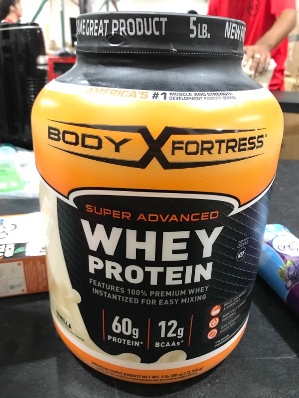 Photo 2 of Body Fortress Super Advanced Whey Protein Powder, Vanilla Flavored, 5 Lb Exp.11/2023