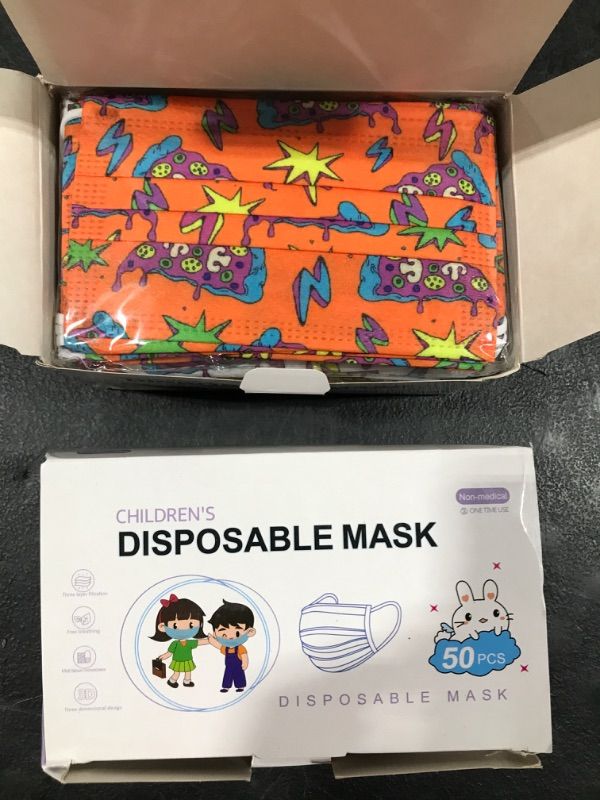 Photo 1 of 2pck 50pc disposable face mask for kids 