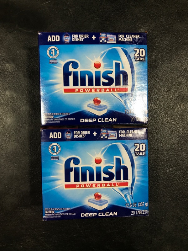 Photo 2 of 2pck Finish Powerball Dishwasher Detergent Tabs, Fresh Scent, Box of 20 
