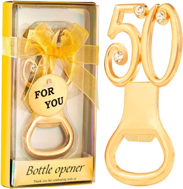 Photo 1 of 24PCS 50th Birthday Bottle Opener for 50th Birthday Party Favors 50th Wedding Anniversaries Souvenirs Favors, Gifts, Decorations,Souvenirs for Guests (24, 50)
