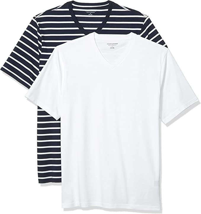 Photo 1 of Amazon Essentials Men's 2-Pack Regular-Fit Short-Sleeve V-Neck T-Shirt SIZE XL 
