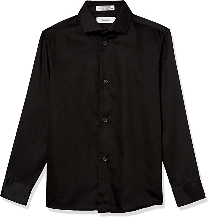 Photo 1 of Calvin Klein Boys' Long Sleeve Slim Fit Dress Shirt, Style with Buttoned Cuffs & Shirttail Hem
SIZE 16 