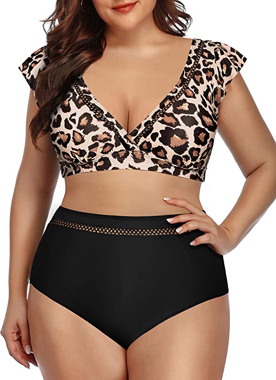 Photo 1 of Daci Women Two Piece Plus Size Swimsuits with High Waisted Bikini Bottoms Tummy Control Bathing Suits
SIZE 22 PLUS 
