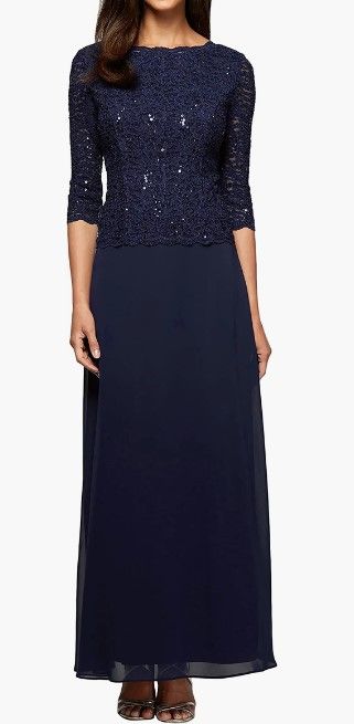 Photo 1 of Alex Evenings Women's Long Lace Mock Dress with Full Skirt (Petite Regular Sizes)
SIZE 8 