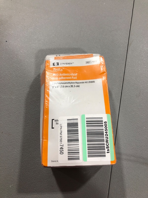 Photo 2 of 7663 Dressing Telfa AMD Wound LF Sterile PHMB 3x8" White Non-Adh 50 Per Box Part No. 7663 by- Kendall Company
