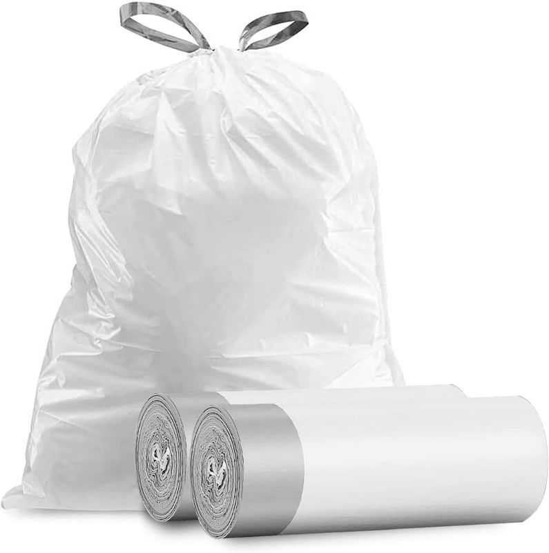 Photo 1 of 8 Gallon Trash Bags Drawstring, Medium Garbage Can Liners for Bathroom, Bedroom, Office (40 Count)
