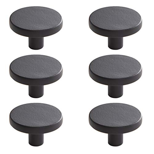 Photo 1 of BINO 6-Pack Cabinet Knobs - 1.22" Diameter (31mm), Matte Black - Dresser Knobs for Dresser Drawer Knobs and Pulls Knobs and Pulls Handles
