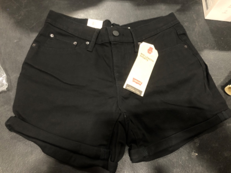 Photo 2 of Levi's Women's Mid Length Shorts Standard 29 Black and Black