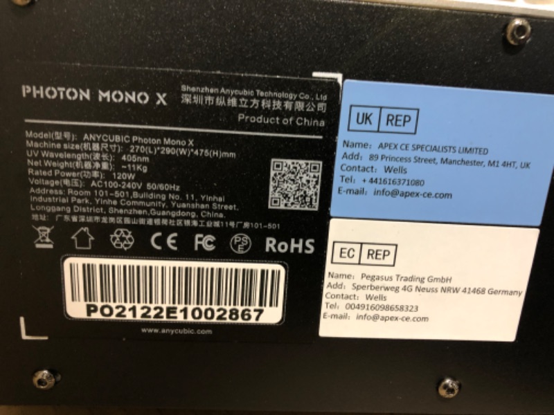Photo 3 of ANYCUBIC Photon Mono X 3D Resin Printer, 8.9" 4K Monochrome Screen UV LCD 3D Printer, WiFi Control and Matrix UV LED Light Source, 7.55"x4.72"x9.84" Printing Size
