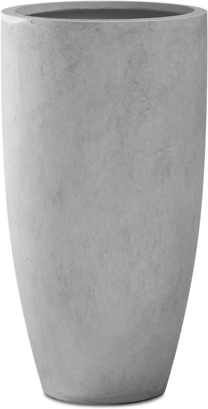 Photo 1 of **SEE NOTES**
Kante 31.4" Weathered Concrete Finish Concrete Tall Planters Large Outdoor Indoor Decorative Plant Pots with Drainage Hole and Rubber Plug, Modern Tapered Style for Home and Garden Weathered Concrete 31.4" 