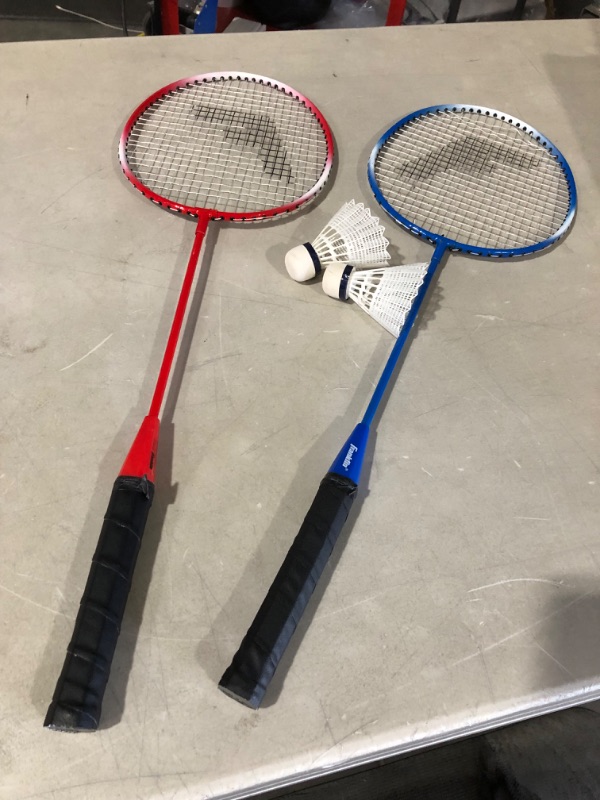 Photo 2 of **SEE NOTES**
Franklin Sports Badminton Racket + Birdie Set - Replacement Badminton Equipment for Kids + Adults - 2 Player Badminton Racket Sets