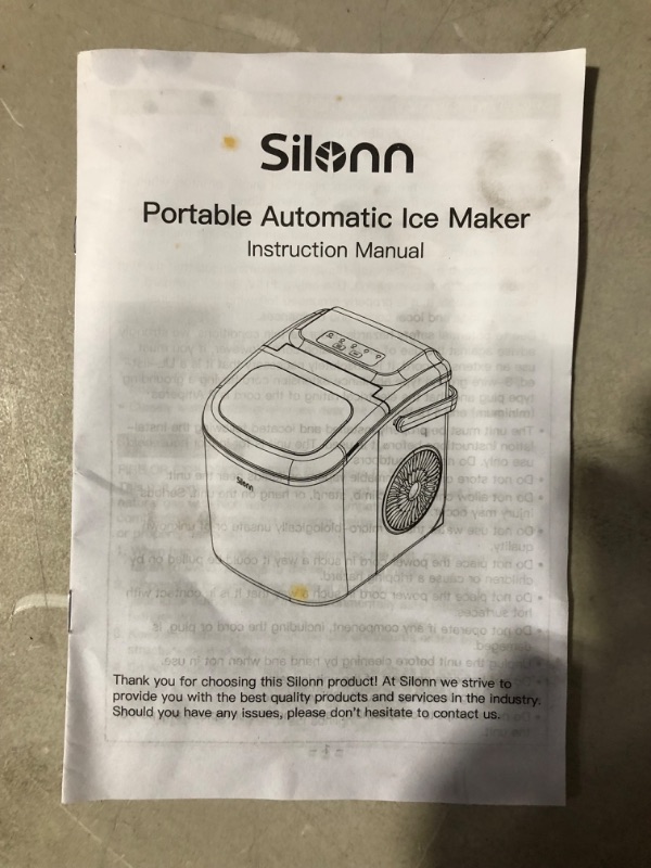 Photo 7 of ***UNTESTED - SEE NOTES***
Silonn Countertop Ice Maker, 9 Cubes Ready in 6 Mins, 26lbs in 24Hrs