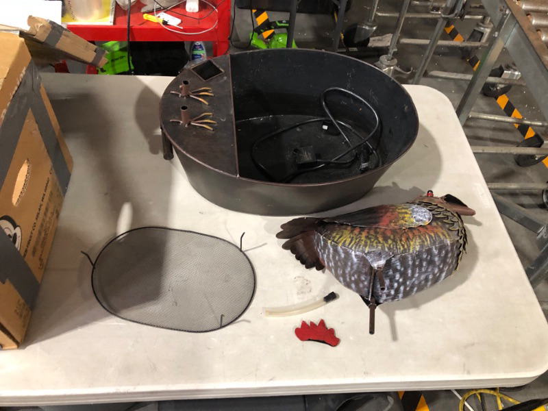Photo 2 of ***HEAVILY USED/DIRTY - UNTESTED***
Alpine Corporation 20" Tall Indoor/Outdoor Metal Rooster on a Tin Fountain, 25"L x 15"W x 20"H