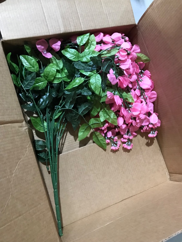 Photo 1 of **STOCK IMAGE FOR SAMPLE**1 BUNDLE
Admired By Nature Artificial Wisteria Long Hanging Bush Flowers - 15 Stems for Home, Wedding, Restaurant and Office Decoration Arrangement, Pink, Pink-wisteria 15 Stem