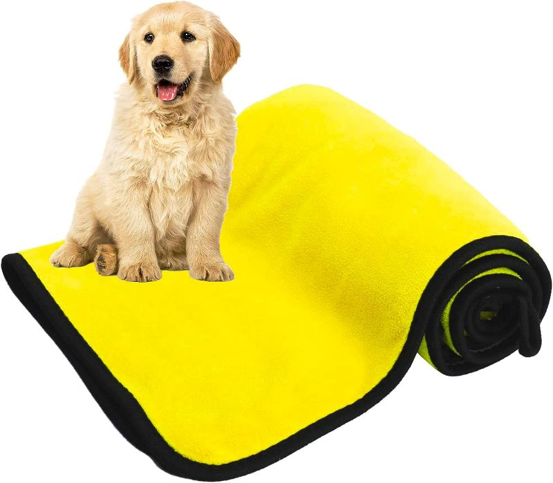 Photo 1 of (Pack of 2) USGOO Dog Towels for Drying Dogs, Yellow