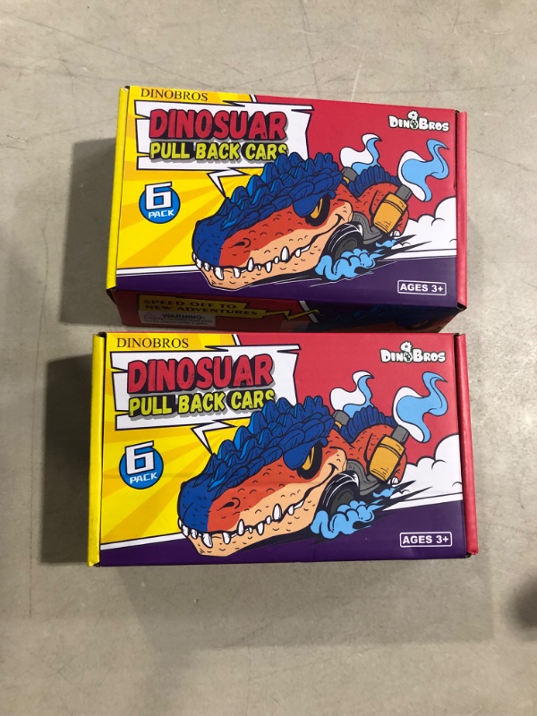 Photo 1 of (Bundle of 2) DINOBROS Dinosaur Pull Back Toy Cars, 6 Pack
