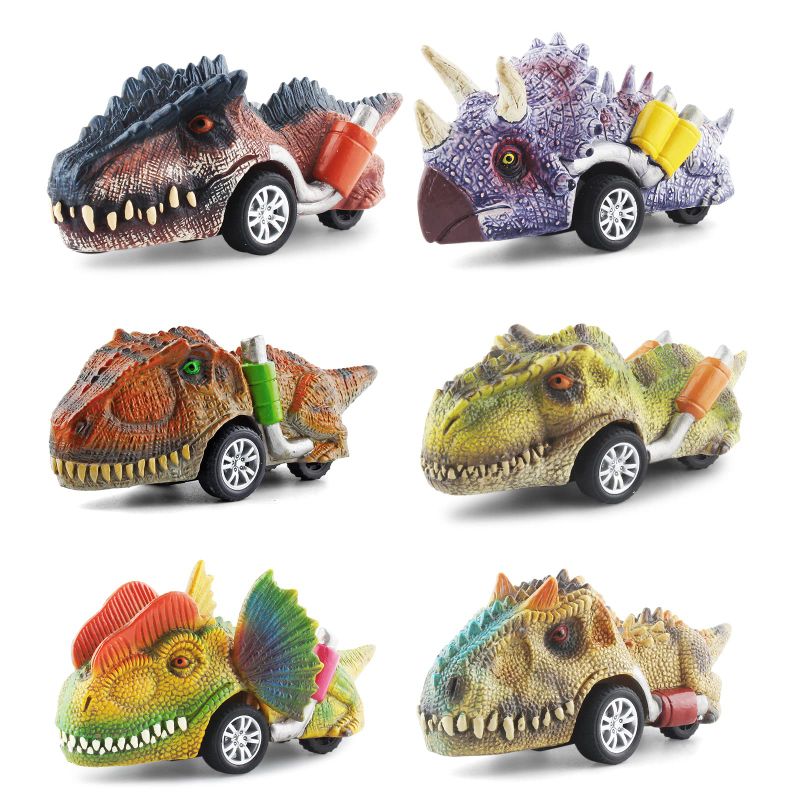 Photo 1 of (Bundle of 3) DINOBROS Dinosaur Pull Back Toy Cars, 6 Pack